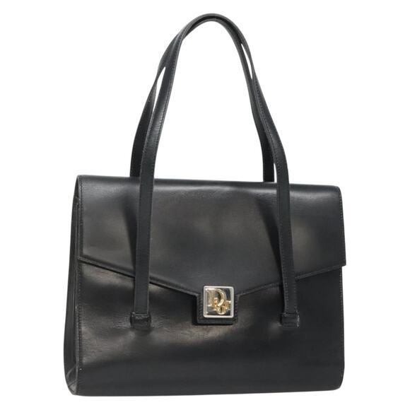 DIOR Hand Bag Leather Black Gold - Picture 1 of 13